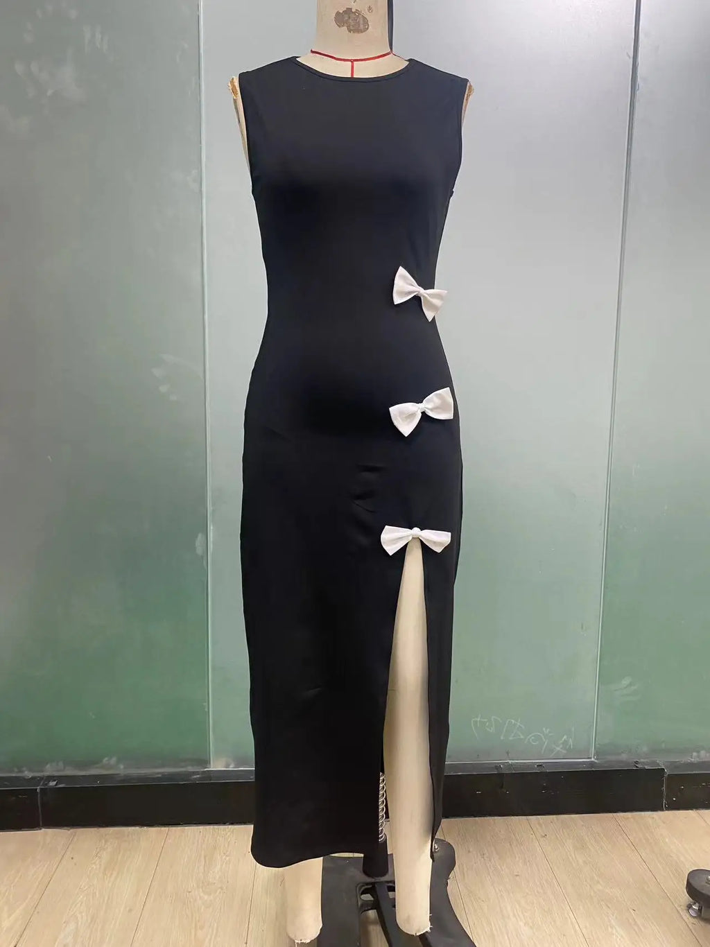 Women's Clothing 2025 Spring and Summer European and American Style Slim Dress Bow Vest Skirt