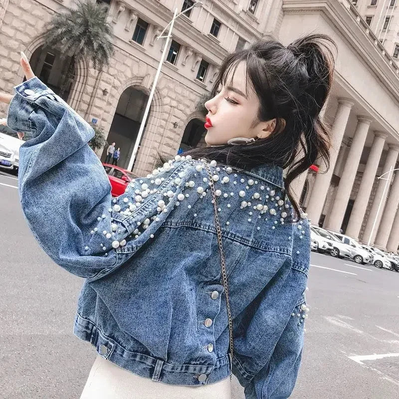 Ripped Cowboy Coat Woman Spring Autumn Korean Popular Clothes Denim Jacket for Women Hole Sale Low Price Cowgirl Clothing New In