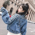 Ripped Cowboy Coat Woman Spring Autumn Korean Popular Clothes Denim Jacket for Women Hole Sale Low Price Cowgirl Clothing New In