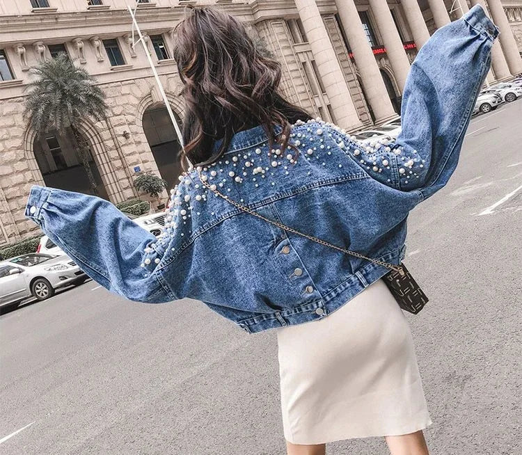 Ripped Cowboy Coat Woman Spring Autumn Korean Popular Clothes Denim Jacket for Women Hole Sale Low Price Cowgirl Clothing New In