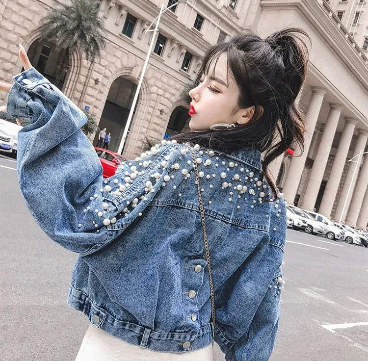 Ripped Cowboy Coat Woman Spring Autumn Korean Popular Clothes Denim Jacket for Women Hole Sale Low Price Cowgirl Clothing New In