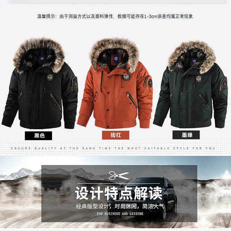 New winter cashmere and thick casual men's padded clothing warm trend coat hooded loose large size padded clothes