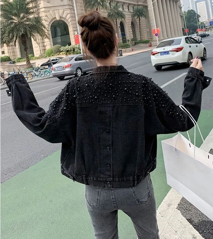 Ripped Cowboy Coat Woman Spring Autumn Korean Popular Clothes Denim Jacket for Women Hole Sale Low Price Cowgirl Clothing New In