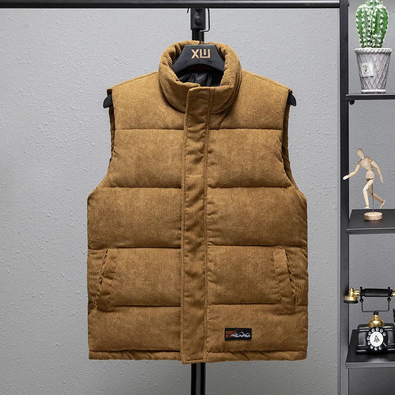 New Arrival Vest Jacket Mens Autumn Warm Sleeveless Jacket Male Winter Corduroy Casual Waistcoat Brand Clothing Veste Homme