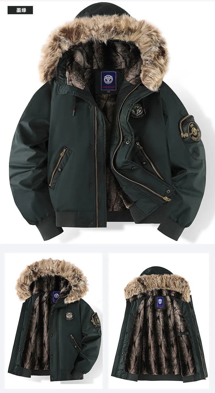 New winter cashmere and thick casual men's padded clothing warm trend coat hooded loose large size padded clothes