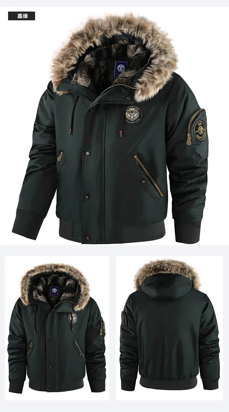 New winter cashmere and thick casual men's padded clothing warm trend coat hooded loose large size padded clothes