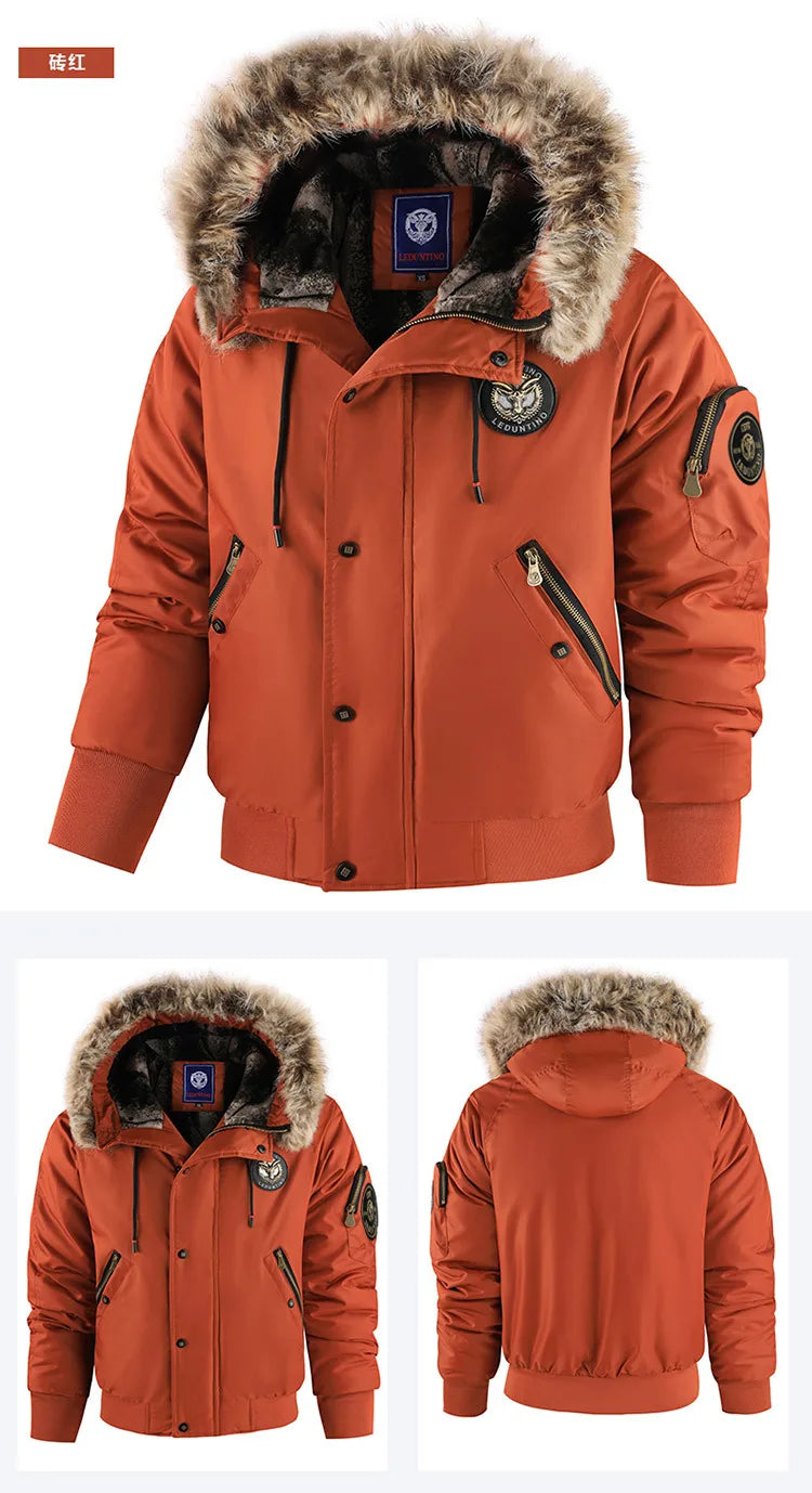 New winter cashmere and thick casual men's padded clothing warm trend coat hooded loose large size padded clothes