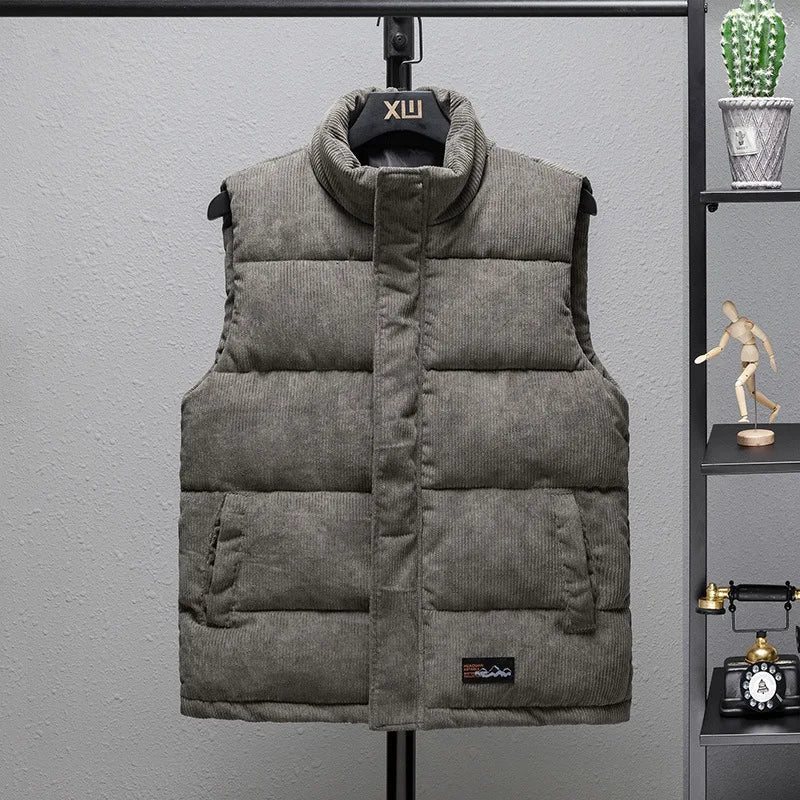 New Arrival Vest Jacket Mens Autumn Warm Sleeveless Jacket Male Winter Corduroy Casual Waistcoat Brand Clothing Veste Homme