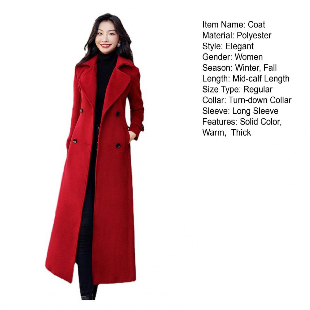 Women‘s Coat Winter Korean Fashion Long Coated Thickened Woolen Winter Coat for Women Black Coat Harajuku