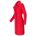 Women's Coat Winter Warm Wool Blend Lined Coat Outerwears Female Coats Double Breasted Turn-down Collar Women's Coats