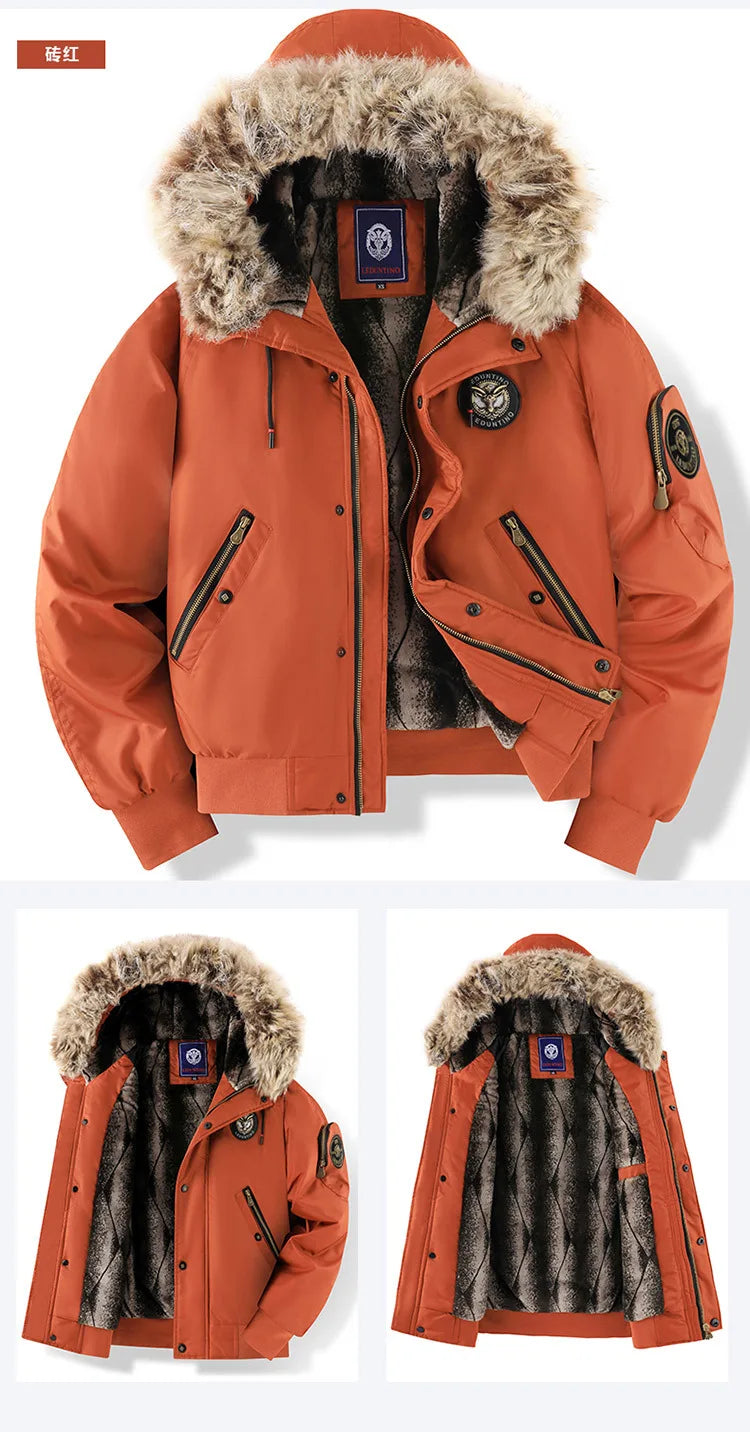 New winter cashmere and thick casual men's padded clothing warm trend coat hooded loose large size padded clothes