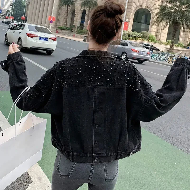 Ripped Cowboy Coat Woman Spring Autumn Korean Popular Clothes Denim Jacket for Women Hole Sale Low Price Cowgirl Clothing New In