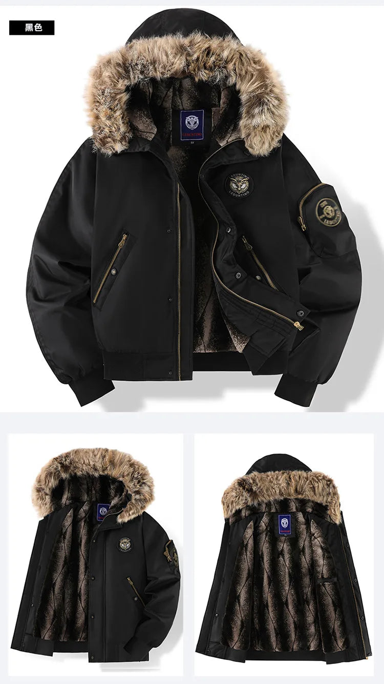 New winter cashmere and thick casual men's padded clothing warm trend coat hooded loose large size padded clothes