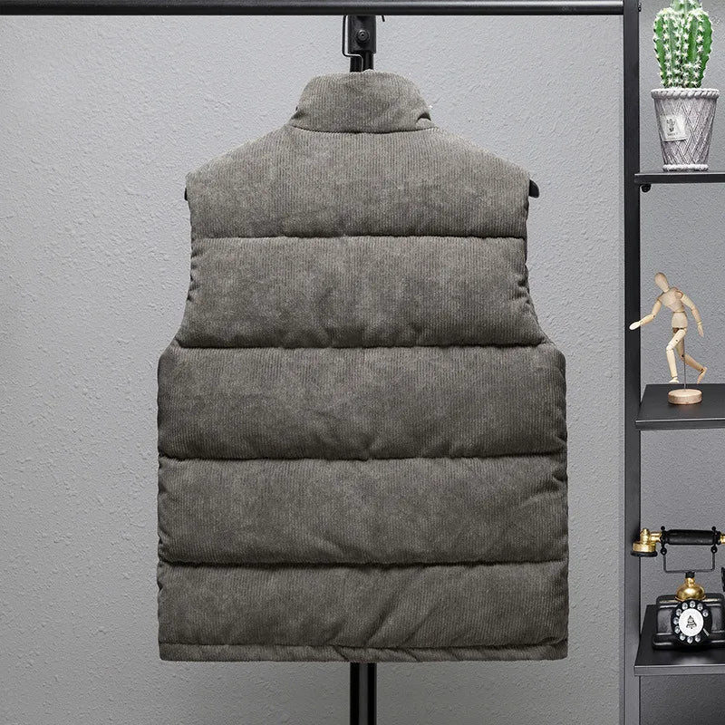 New Arrival Vest Jacket Mens Autumn Warm Sleeveless Jacket Male Winter Corduroy Casual Waistcoat Brand Clothing Veste Homme