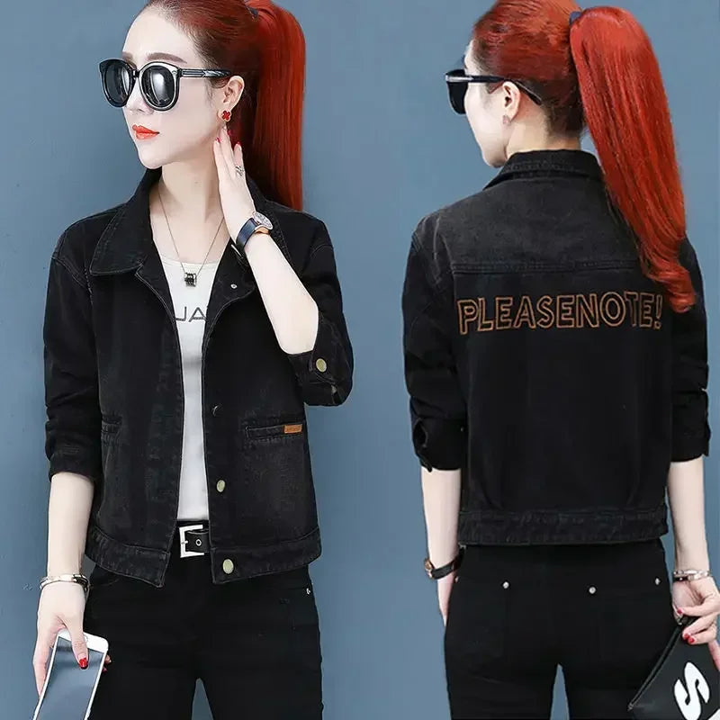 Ripped Cowboy Coat Woman Spring Autumn Korean Popular Clothes Denim Jacket for Women Hole Sale Low Price Cowgirl Clothing New In