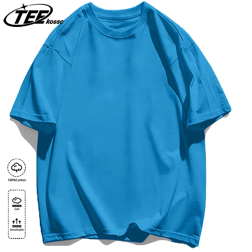 Solid 20 colors 100%Cotton Mens Basics T-Shirts Casual All-math Clothing Loose Breathable Unisex Vintage Casual Short Sleeve